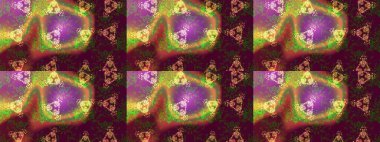 Yapraklı çiçekler ve kahverengi, yeşil ve mor renkte papatya çiçekleri. Eskiz arkaplan modeli. Raster - stok.