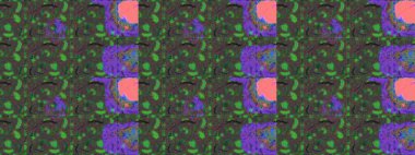 Çiçeksiz desenli nakış işlemeli gelincikler ve vadideki zambaklar. Tekstil tasarımı için geleneksel Raster çiçek buketi yeşil, kahverengi ve gri renkler.