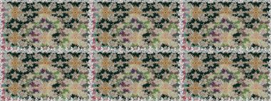 Küçük çiçekteki sevimli çiçek deseni. Raster illüstrasyonu. Raster deseni. Gri renkte yaz çiçekleri.