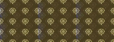 Kusursuz klasik altın desen. Raster geleneksel oryantasyon süsü. Altın desenli kahverengi, yeşil ve gri altın elementlerle.