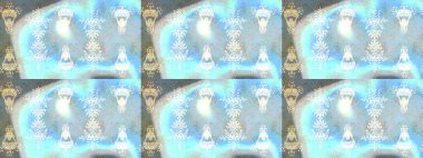 Raster düz çiçek çizim deseni. Hediye ambalaj kağıdı, tebrik kartları, posterler ve pankart tasarımı. Tarafsız, mavi ve gri renkte çiçekler.