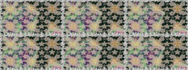 Renkli Bahar Temalı Kusursuz Arkaplan. Çiçeksiz desenli arka plan, yaz çiçekleri. Düz Çiçek Elementleri Tasarımı. Gri renkli çiçekler.