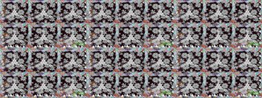 Raster illüstrasyonu. Gri renkli çiçekler. Çiçek süsü ile kusursuz desen.