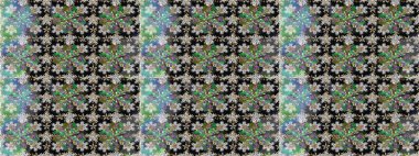 Güzel kumaş deseni. El çizimi. Çiçekler, dallar, bitkiler ve çiçekler. Raster illüstrasyonu.