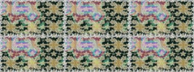 Düz Çiçek Elementleri Tasarımı. Tarafsız renklerde çiçekler. Raster illüstrasyonunda kusursuz çiçek deseni. Renkli Bahar Teması Kusursuz Arkaplan.