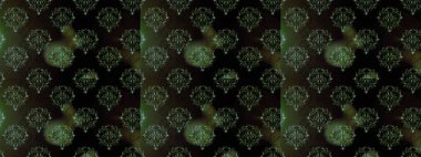 Raster illüstrasyonunda kusursuz çiçek deseni. Siyah, gri ve yeşil renkte çiçekler.