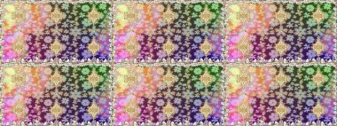 Raster illüstrasyonu. Tarafsız renklerde, altın elementlerle klasik, pürüzsüz desen.