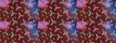 Kırmızı, kahverengi ve menekşe rengi kar tanecikleri. Kar Tanesi Mozaik ikonu. Grafiksel element dekorasyonu. Sembol kışı, donmuş, Noel, yeni yıl tatili. Düz dizayn. Raster illüstrasyonu.