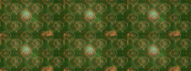 Çiçekli, suluboya desenli kusursuz çiçek deseni. Yeşil, kahverengi ve bej renkli çiçekler. Renkli Bahar Temalı, pürüzsüz bir arka plan. Düz Çiçek Elementleri Tasarım Raster illüstrasyonu.