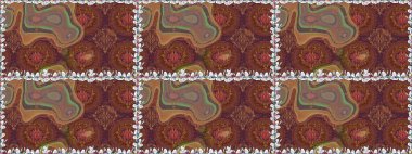 Düğün davetiyeleri için çiçek deseni, tebrik kartları, hatıra defteri, baskı, hediye paketi, imalat. Düzenlenebilir. Kahverengi çiçekli suluboya şekilli zarif, pürüzsüz desen, tasarım elementleri..