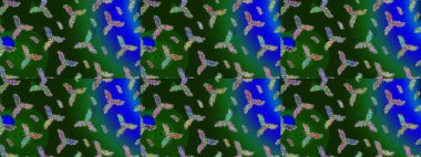 Yeşil, mavi ve gri renkler üzerine şirin soyut kar tanesi raster tasarımı. Yeni yıl kar tanesi. Düz kar karalama ikonları, kar taneleri silueti Noel afişi için, kartlar.