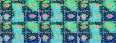 Raster Golden eskiz kalıbı. Mavi renkte çizim deseni. Çizim altın desenli bukleler. Doğu tarzında altın elementler arabesk.
