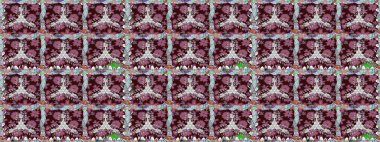 Çiçek duvar kağıdı. Hint süsü. Kahverengi renklerde. Renkli süs kenarı. Raster illüstrasyonu. Kusursuz desen.