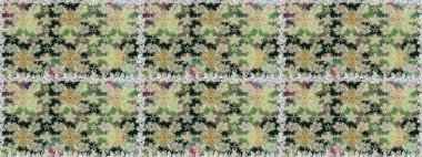 Renkli Yaz Temalı Kusursuz Arkaplan. Raster Illustrasyon 'da moda olmayan çiçek deseni. Düz Çiçek Elementleri Tasarımı. Tarafsız renklerde çiçekler.