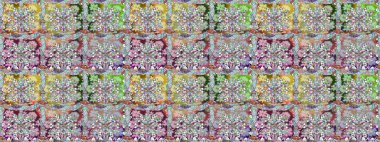 Raster illüstrasyonunda kusursuz çiçek deseni. Suluboya tarzında nötr renkler üzerine çiçekler.