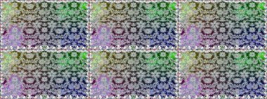 Renkli Bahar Temalı Kusursuz Arkaplan. Düz Çiçek Elementleri Tasarımı. Gri renkli çiçekler. Sevimli çiçek raster deseni.