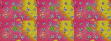 Çizim çiçek deseni duvar kâğıdı olarak kullanılabilir. Pembe renkli çiçekler. Raster illüstrasyonu.