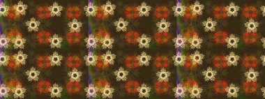 Bokeh kahverengisi, gri, yeşillik ve kar taneleriyle dekoratif Noel geçmişi. Raster illüstrasyonu.