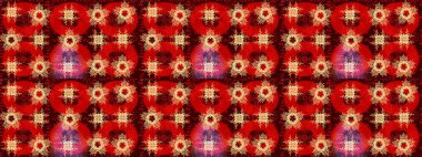 Raster illüstrasyonu. Yüzey için tekrarlanan doku, ambalaj kağıdı, kahverengi, kırmızı ve turuncu renkler. Kış kar tanesi, raster arka plan. Renkli arka planda izole edilmiş güzel kar taneleri.