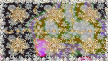 Gri renklerde grafiksel, modern, pürüzsüz desen. Duvar kâğıdı barok, İspanyol kumaşı. Kusursuz raster arka plan. Kusursuz çiçek deseni.