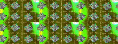 Raster illüstrasyonu. Çiçekli çiçek deseni, suluboya. Düz Çiçek Elementleri Tasarımı. Renkli çiçekler. Renkli Bahar Teması çizim şablonu.