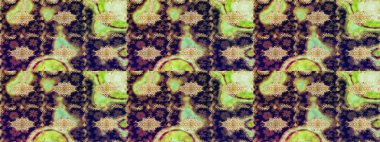 Altın şablonu çiz. Raster altın çiçek süsü brokar kumaş ve cam desenli. Altın elementli gri renkler. Çiçek desenli altın metal..