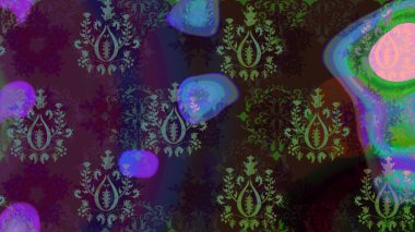 Çiçekli karalama şeklinde Raster çiçek deseni. Kahverengi renkli çiçekler. Yumuşak, yaz çiçekli arka plan.