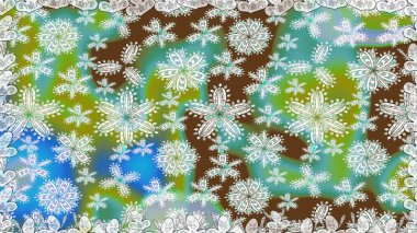 Raster illüstrasyonunda kusursuz çiçek deseni. Renkli Bahar Temalı Kusursuz Arkaplan. Yeşil renkli çiçekler. Düz Çiçek Elementleri Tasarımı.