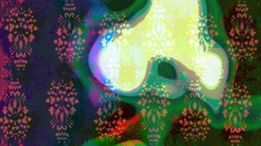 Raster illüstrasyonu. Çiçek deseni. Chichi 'nin kumaş kalıbını çiz. Renkli Bahar Teması eskiz kalıbı. Düz Çiçek Elementleri Tasarımı.