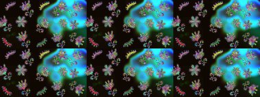 Güzel kumaş deseni. Karalama çiçeği. Zentangle soyut çiçekleri. Düz Çiçek Elementleri Tasarımı. Renkli Bahar Teması eskiz kalıbı. Raster illüstrasyonu.