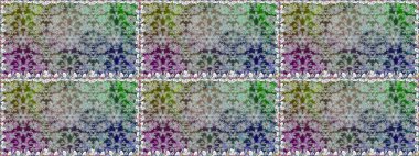 Çiçek süsü ile kusursuz desen. Raster illüstrasyonu. Gri renkli çiçekler.