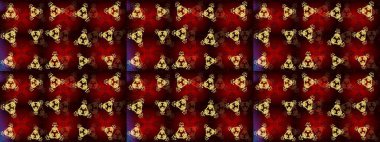 Yüzey için tekrarlanan doku, ambalaj kağıdı, kahverengi, kırmızı ve siyah renkte kar tanesi. Kış kar taneleri, raster arka plan.