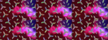 Kar tanesi rengarenk desen. Kar taneleri deseni. Soyut kar taneleri arkaplanda izole edilmiş düz dizayn. Raster kar taneleri arka planda. Raster illüstrasyonu.