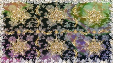 Gri ve altın desenli. Klasik raster şablonu. Tekrarlayan ögelerle kusursuz soyut arkaplan.