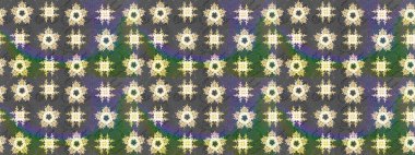 Renkli Bahar Teması eskiz kalıbı. Raster illüstrasyonundaki çiçek desenli çizim. Güzel kumaş deseni. Düz Çiçek Elementleri Tasarımı.