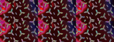 Kış kar tanesi. Kar Tanesi Simgesi. Kar Tanesi Raster illüstrasyonu. Kahverengi, kırmızı ve mor renklerde izole edilmiş..