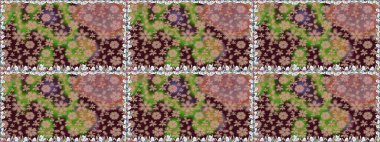 Kahverengi renkli çiçeklerle kusursuz çiçek deseni. Suluboya tarzında kahverengi renkte çiçekler.