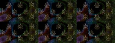 Renkli Yaz Temalı eskiz kalıbı. Düz Çiçek Elementleri Tasarımı. Siyah renkli çiçekler. Raster illüstrasyonunda çiçek deseni çizimi.