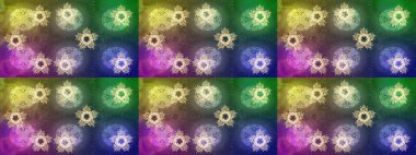 Noel süsleri ve Noel süsleri. Raster Noel soyut renkli arkaplan ve düşen kar tanesi.