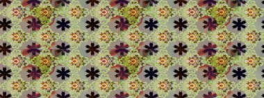 Çocuk stili. Çiçekli eskiz arkaplanı. Renkli Bahar Teması eskiz kalıbı. Düz Çiçek Elementleri Tasarımı.