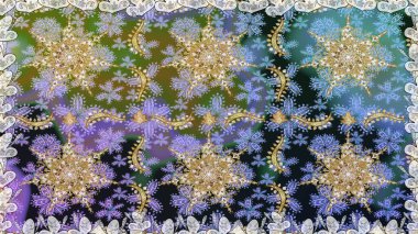 Gri renklerdeki altın element. Çizgi sanatı tasarım şablonu için kusursuz sınır. Davetiyeler, kartlar, web sayfası için Raster illüstrasyon. Doğu tarzı element. Altın çizgili çiçek dekoru.