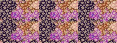 Raster illüstrasyonundaki çiçek desenli çizim. Bej renkli çiçekler. Renkli Bahar Teması eskiz kalıbı. Düz Çiçek Elementleri Tasarımı.