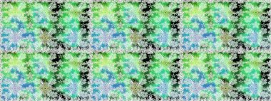 Yeşil renkte etnik çiçeklerle kusursuz bir desen. Raster Çiçek İllüstrasyonu güzel tekstil..