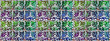 Yeşil renkli çiçekler. Çiçek süsü ile kusursuz desen. Raster illüstrasyonu.