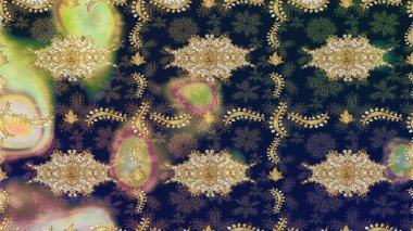 Altın kar tanesi basit bir çizim kalıbı. Mavi renkli Raster altın deseni. Soyut duvar kâğıdı, ambalaj dekorasyonu. Kışın sembolü, Mutlu Noel tatili, Mutlu yıllar 2019.