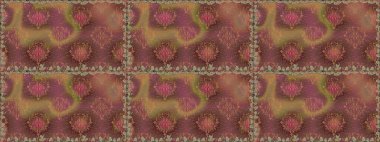 Çiçeksiz desenli arka plan. Kahverengi renkli çiçekler. Tişört baskısı için çiçek boyama rasteriName.