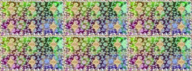 Paisley 'ler zarif çiçek desenli arkaplan duvar kâğıdı illüstrasyonları. Güzel, modaya uygun, modern, üç boyutlu sanat eseri, nötr ve yeşil desenli çiçek yaprakları ve süslemeleri var..