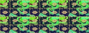 Yeşil renkli, altın elementli Raster eskiz deseni. Tasarım için Damask çizim deseni.