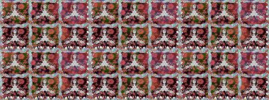 Modern stil dokusu. Çiçek desenli raster, kahverengi çizgi grafik deseni soyut raster arkaplan.