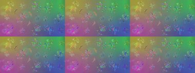 Çiçekli karalama şeklinde Raster çiçek deseni. Yumuşak, yaz çiçekli arka plan. Yeşil renkte çiçekler.